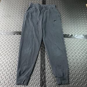 Nike Jogger Sweatpants Mens Small Charcoal Gray Tapered Cuffed Swoosh Logo